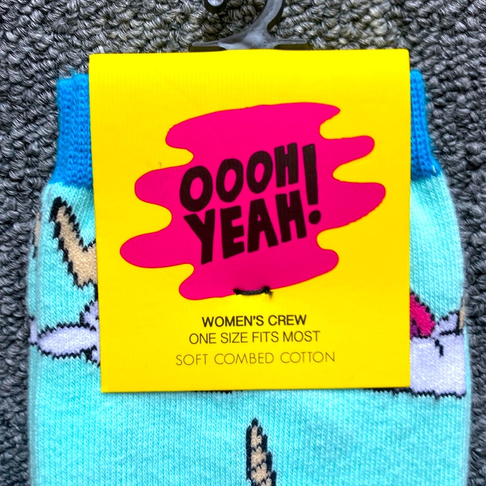 3/$15 Unicorn Ice Cream Cone Funny Novelty Crew Socks - NWT - Picture 2 of 3